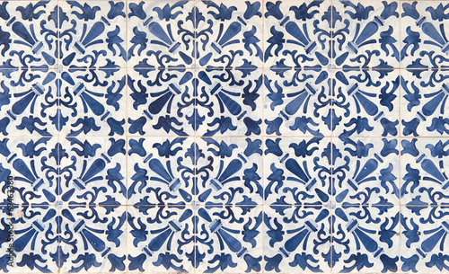 Blue and white azulejos photo