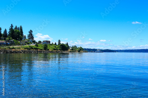 Steilacoom beach and ferry. Washington state