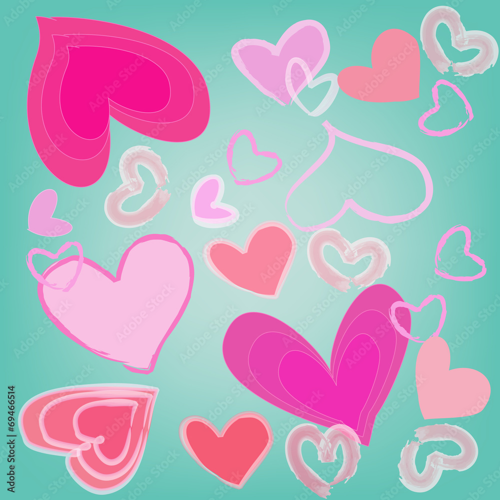 abstract magic colorful heart on blue background