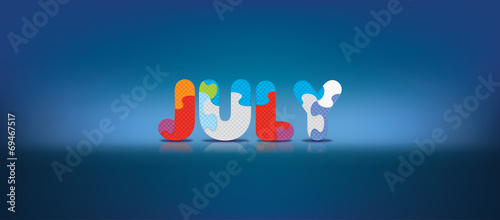 Vector JULY written with alphabet puzzle