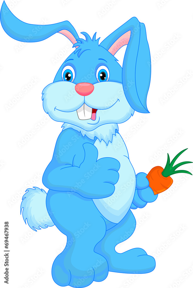 Obraz premium cute rabbit cartoon thumbs up