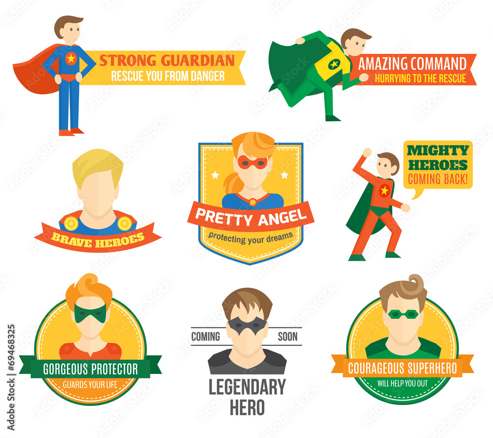 Fototapeta premium Superhero label