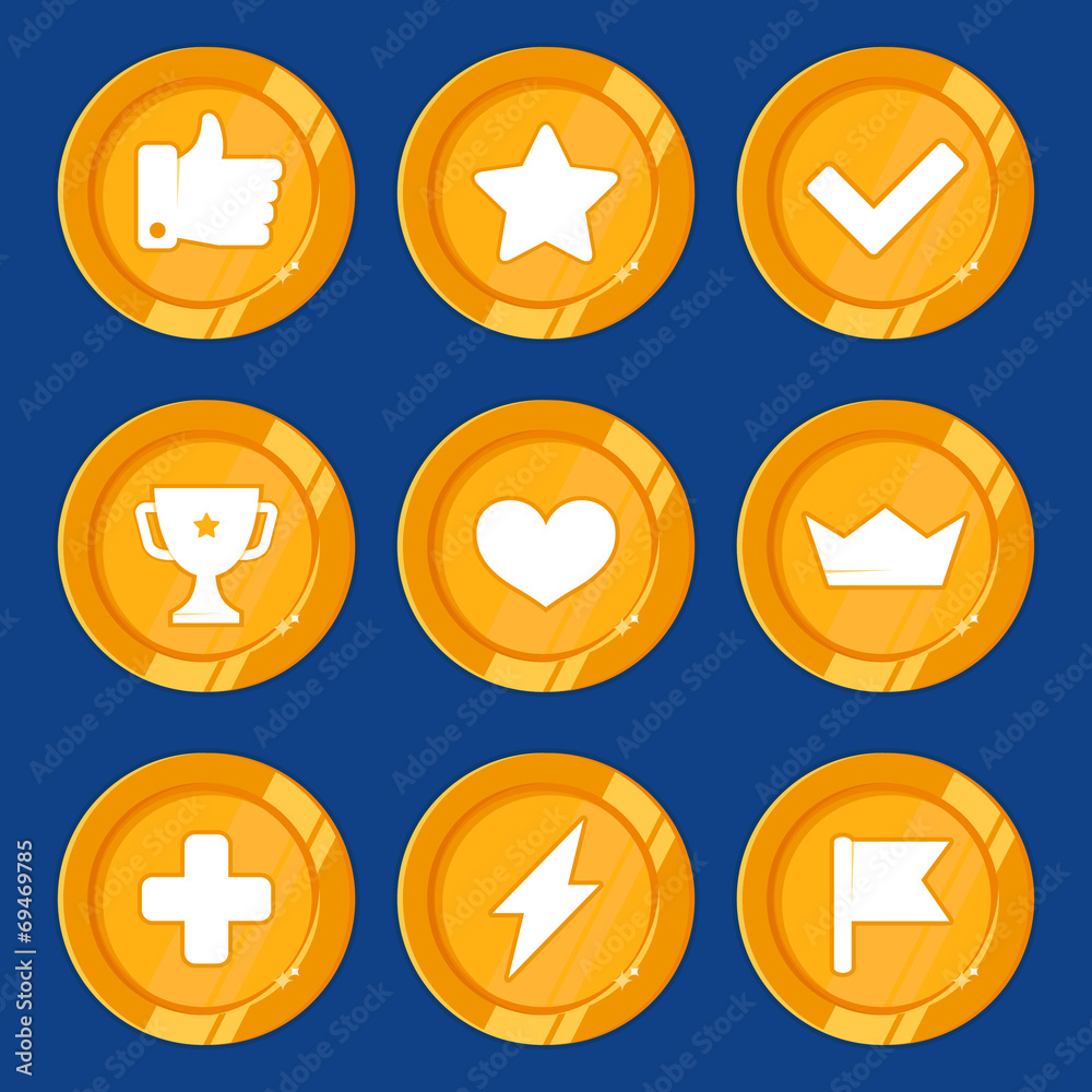 Vector cartoon gamification badges Stock Vector Adobe Stock