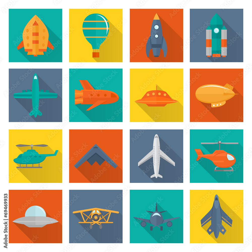 Aircraft icons set Aircraft icons set
