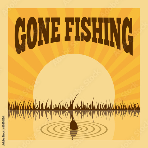 Картината върху платно Fishing poster