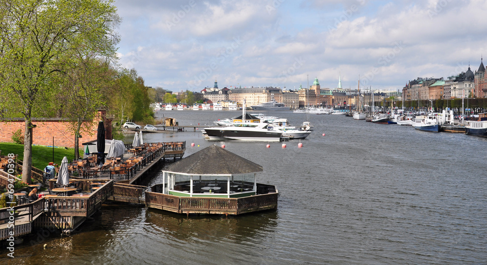 Port in the city of Stockholm, Scandinavia,, Sweden, Europe