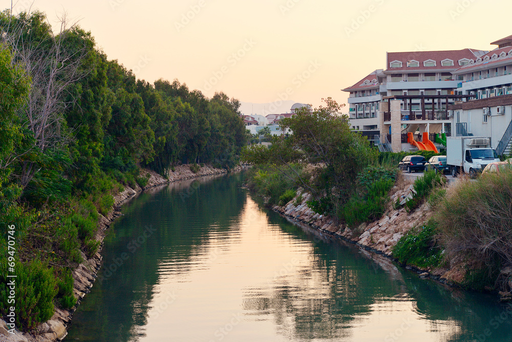 River at sun rise