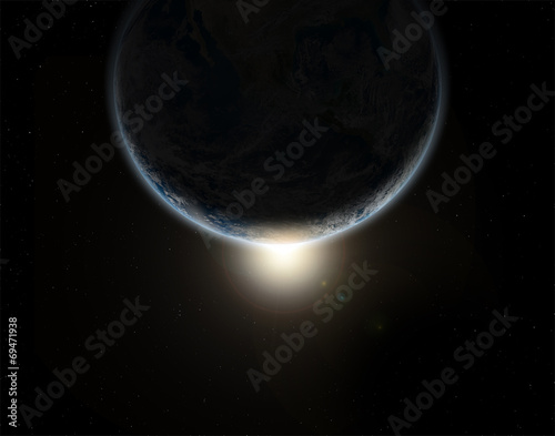 Fototapeta Naklejka Na Ścianę i Meble -  3D space eclipse background
