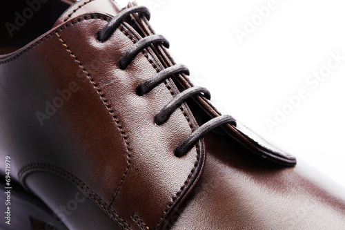 men's leather shoes closeup