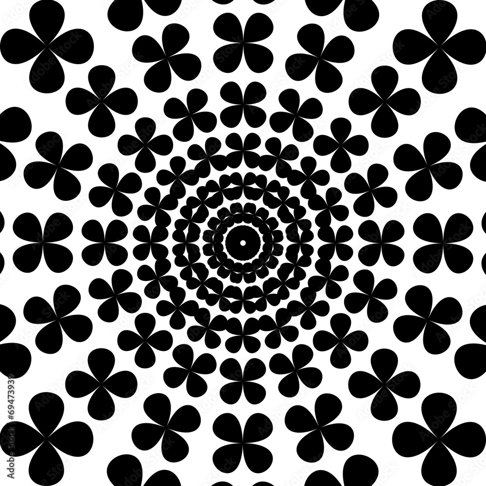 Black and White Abstract Psychedelic Art Background. Vector Illu Black and White Abstract Psychedelic Art Background. Vector Illu