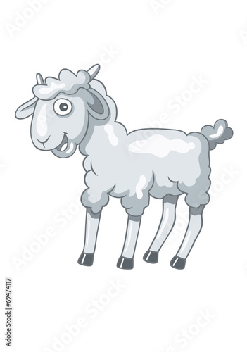 Sheep cartoon, art vector illustration