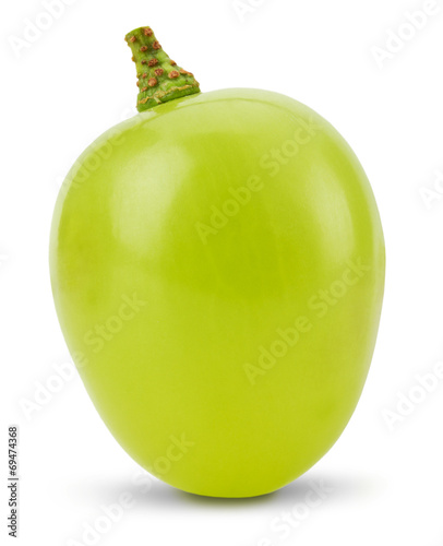 one green grape  isolated on the white background