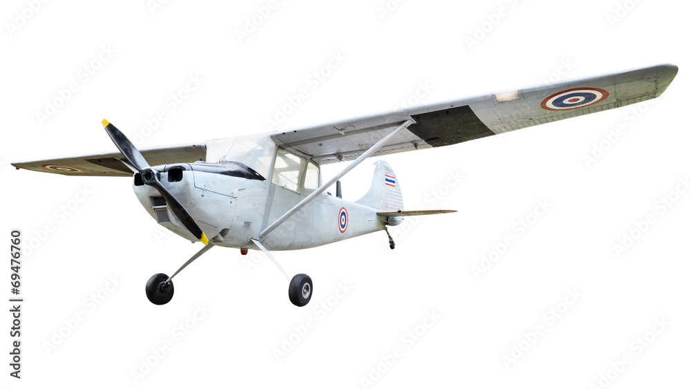 Old plane with propeller, Metal airplane for military purpose, Historic aircraft isolated on white background with clipping path Old plane with propeller, Metal airplane for military purpose, Historic aircraft isolated on white background with clipping path