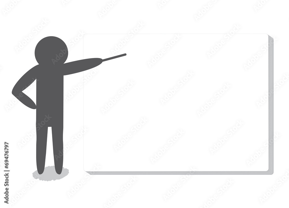 A man pointing at a whiteboard with a stick A man pointing at a whiteboard with a stick