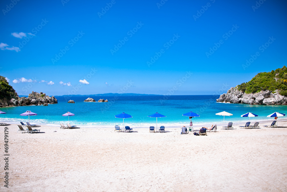 Beautiful Sarakiniko beach in Syvota area, Greece.