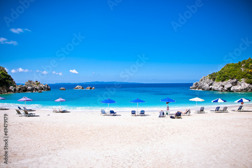 Beautiful Sarakiniko beach in Syvota area  Greece.