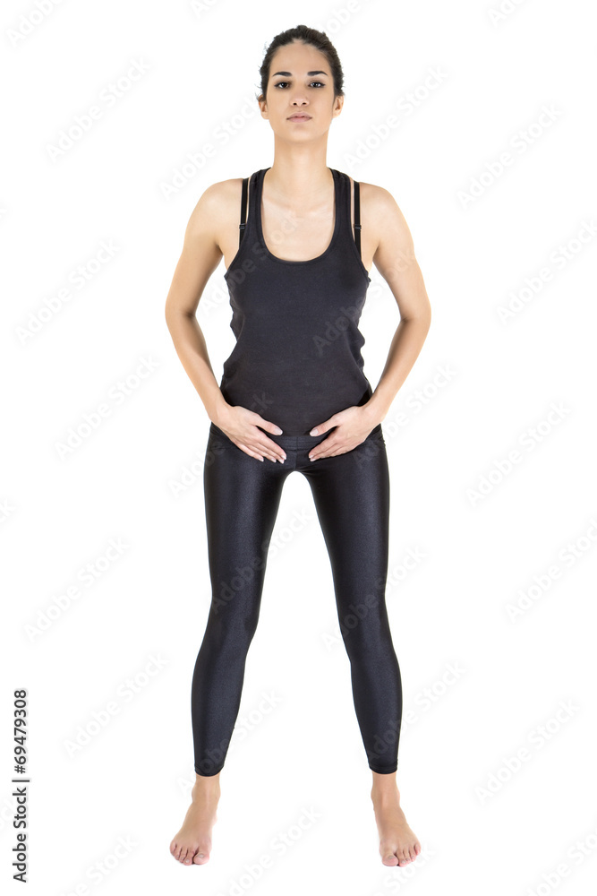 Pretty young woman training yoga Pretty young woman training yoga