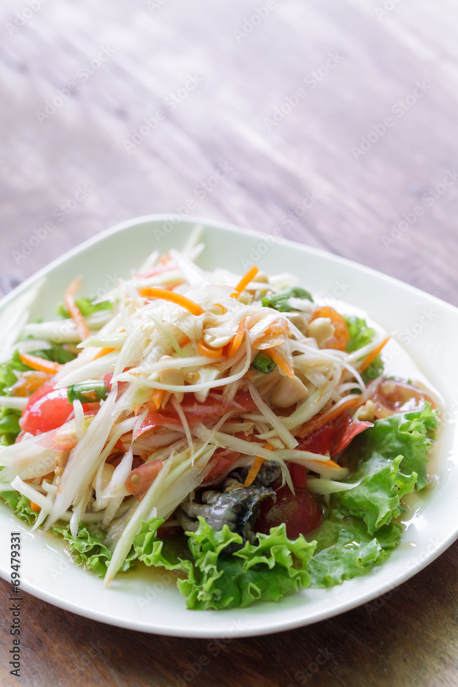 Somtum, papaya salad delicious food in thailand