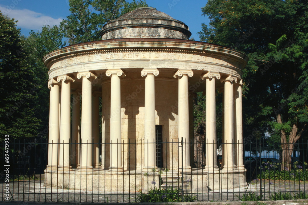 Classical Rotunda with columns in Corfu town greece Classical Rotunda with columns in Corfu town greece