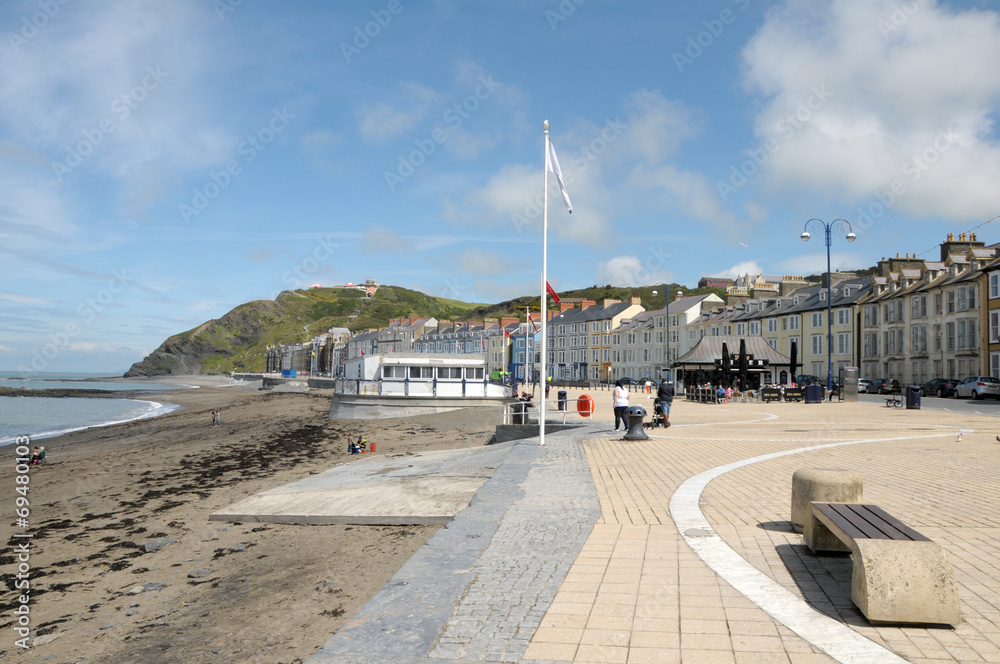 Seafront at Aberystwyth, Cardigan, Wales