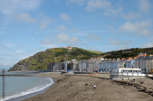 Seafront at Aberystwyth, Cardigan, Wales photo