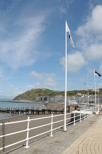Flag on seafront at Aberystwyth © davidyoung11111