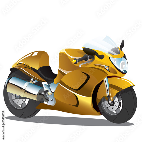 Vector illustration of golden yellow superbike photo