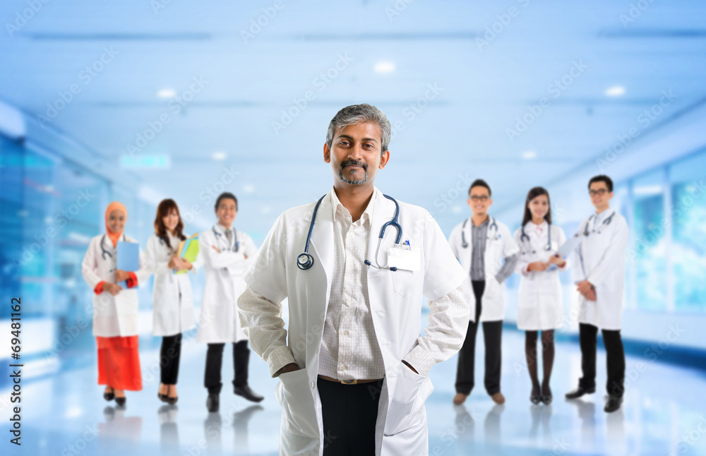 Fototapeta premium Multiracial diversity Asian medical team