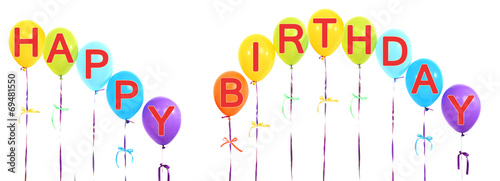 Wallpaper Mural Colorful balloons isolated on white Torontodigital.ca