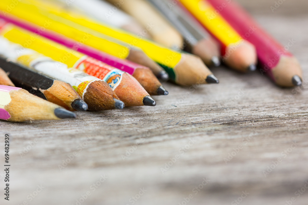Obraz premium carbon crayon pencils, shallow depth of field.