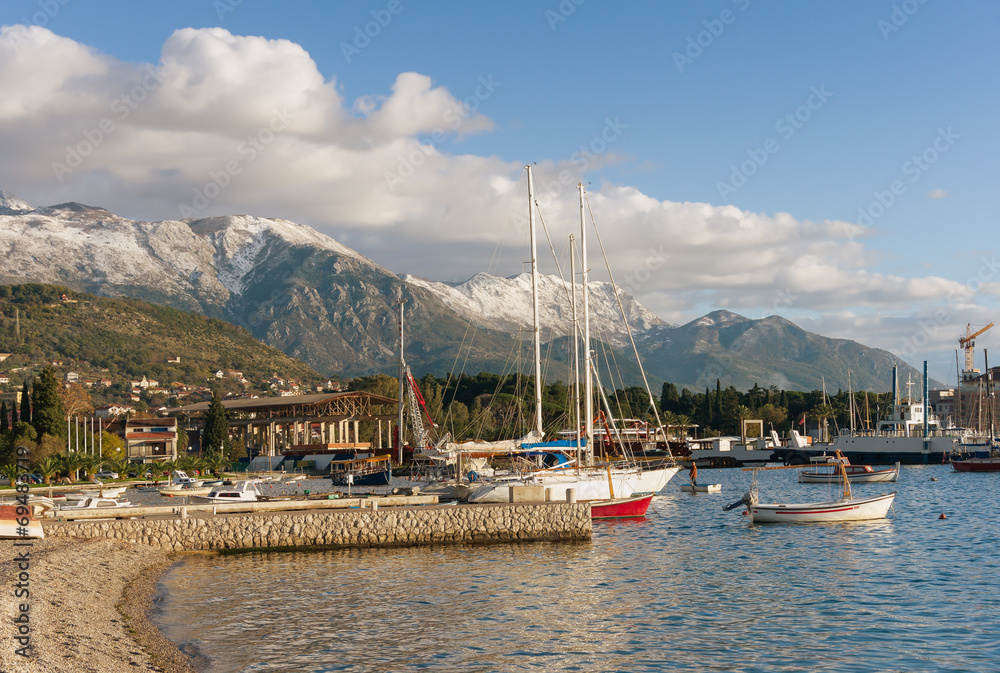 Port in Tivat city. Montenegro