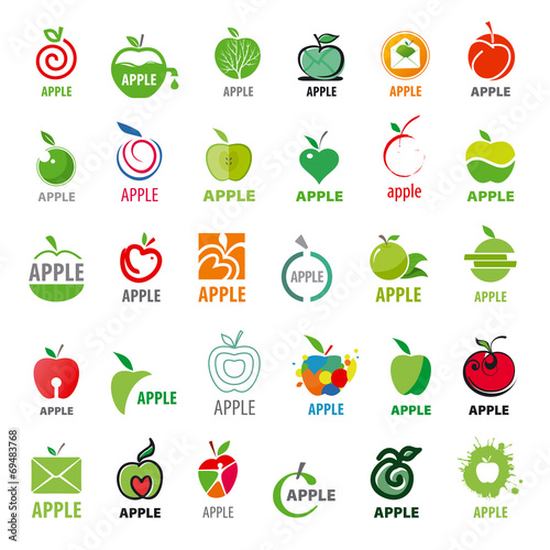 Vector great collection logos apples