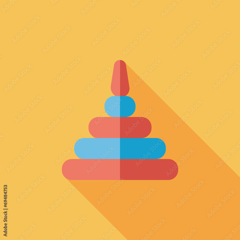 Pyramid toy flat icon with long shadow,eps10 Pyramid toy flat icon with long shadow,eps10