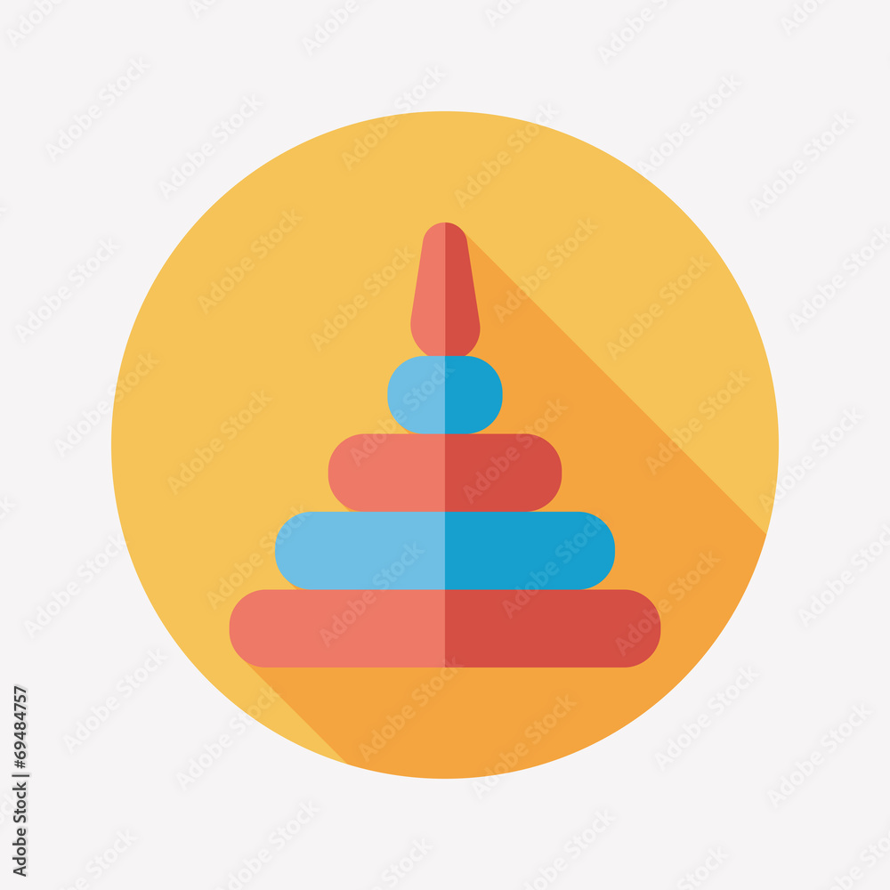 Pyramid toy flat icon with long shadow,eps10 Pyramid toy flat icon with long shadow,eps10