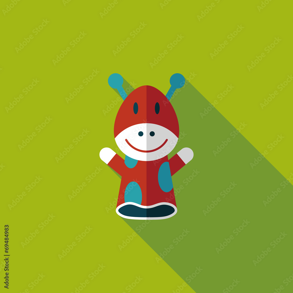 Giraffe hand puppet flat icon with long shadow,eps10 Giraffe hand puppet flat icon with long shadow,eps10