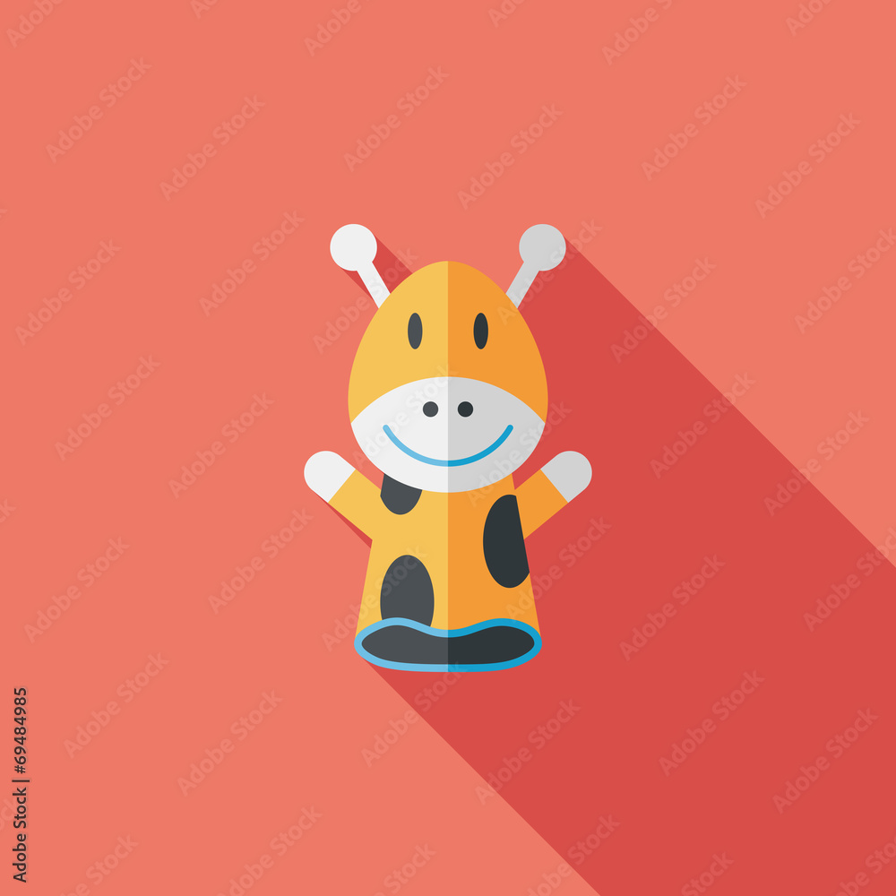 Giraffe hand puppet flat icon with long shadow,eps10 Giraffe hand puppet flat icon with long shadow,eps10