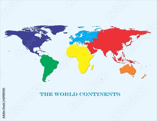World Continents in Color