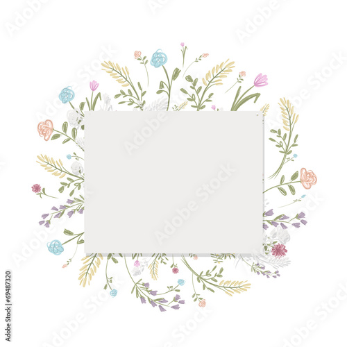 Spring floral frame for your design