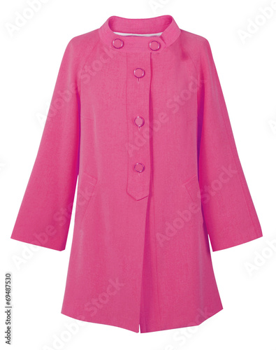 pink coat isolated on white