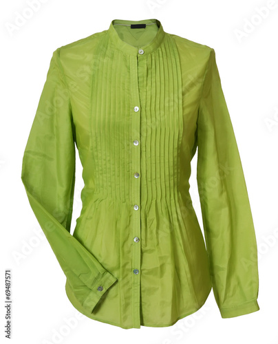 green blouse isolated on white
