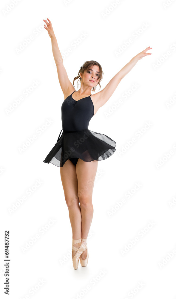 young beautiful dancer girl isolated on white young beautiful dancer girl isolated on white