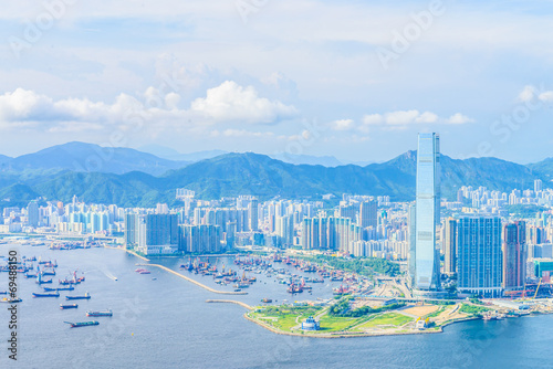 HONG KONG -August 8: Scene of the Victoria Harbour on August 8,