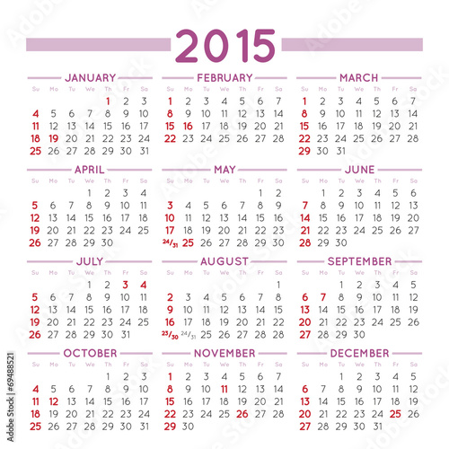 2015 squared calendar usa