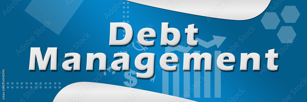 Debt Management Blue Background Debt Management Blue Background