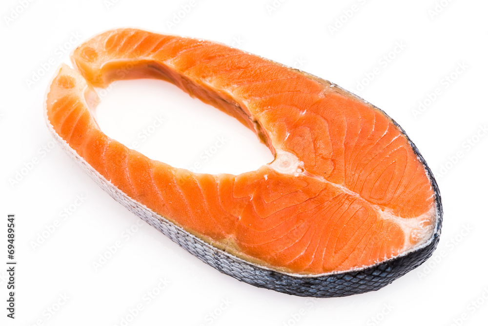Salmon isolated on white