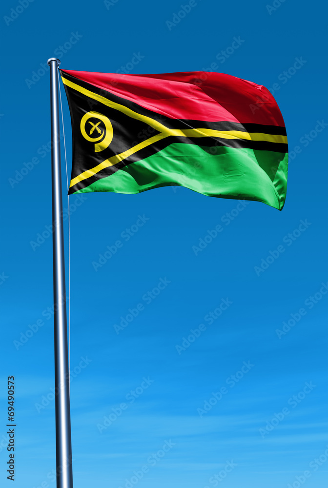 Vanuatu flag waving on the wind Vanuatu flag waving on the wind