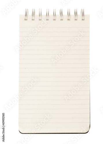 Empty notepad (notebook) isolated on white