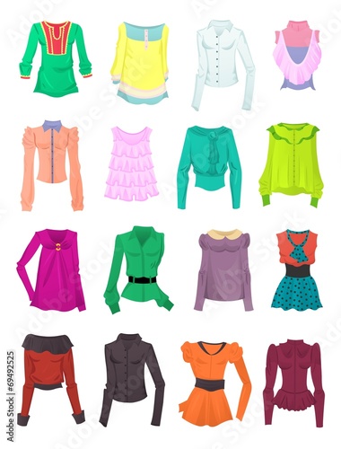 Set of blouses and tops
