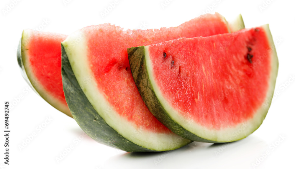 Fresh slice of watermelon, isolated on white Fresh slice of watermelon, isolated on white