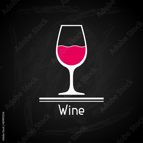 Illustration with glass of wine for menu cover.
